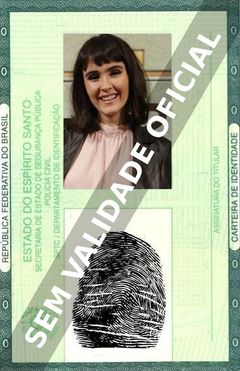 Imagem hipotética representando a carteira de identidade de Valentina Herszage