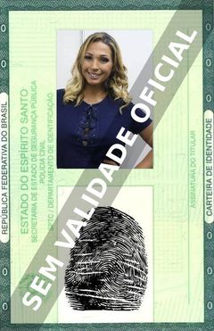 Imagem hipotética representando a carteira de identidade de Valesca Popozuda