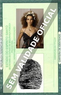 Imagem hipotética representando a carteira de identidade de Vanessa da Mata