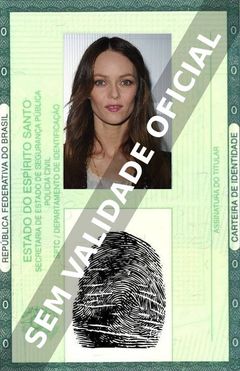 Imagem hipotética representando a carteira de identidade de Vanessa Paradis