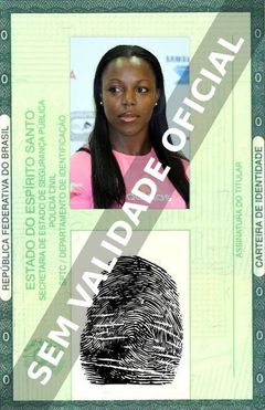 Imagem hipotética representando a carteira de identidade de Veronica Campbell-Brown