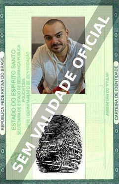 Imagem hipotética representando a carteira de identidade de Vicente Sampaio
