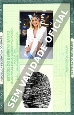 Imagem hipotética representando a carteira de identidade de Virgínia Fonseca