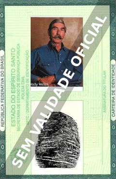 Imagem hipotética representando a carteira de identidade de Wally Welch