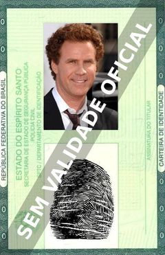 Imagem hipotética representando a carteira de identidade de Will Ferrell