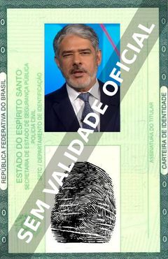 Imagem hipotética representando a carteira de identidade de William Bonner