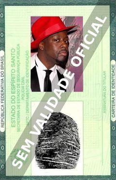 Imagem hipotética representando a carteira de identidade de Wyclef Jean