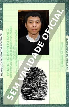 Imagem hipotética representando a carteira de identidade de Xiaogang Feng