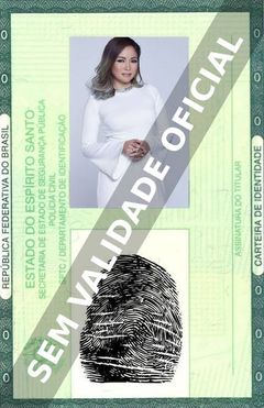 Imagem hipotética representando a carteira de identidade de Yeng Constantino
