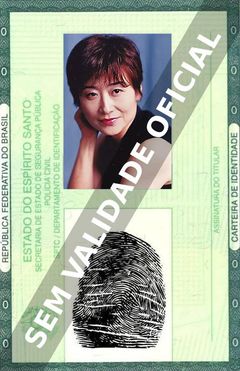Imagem hipotética representando a carteira de identidade de Yoshiko Sakakibara