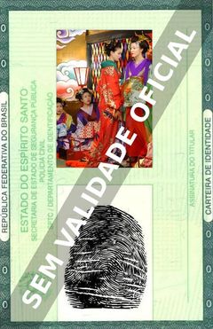 Imagem hipotética representando a carteira de identidade de Yoshino Kimura