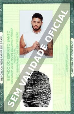 Imagem hipotética representando a carteira de identidade de Zé Felipe 