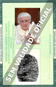 Imagem hipotética representando a carteira de identidade de Zilka Salaberry