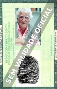 Imagem hipotética representando a carteira de identidade de Ziraldo